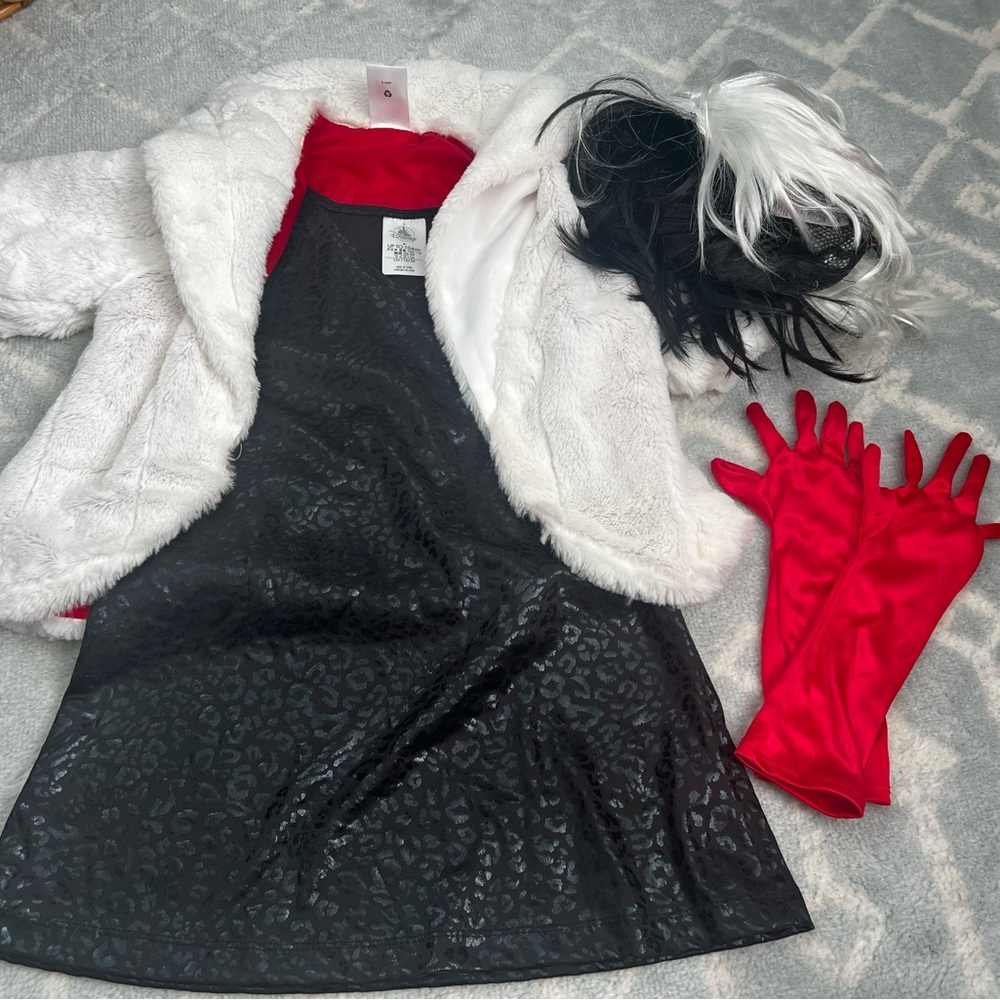 Disney Black and White Costume with Red Gloves